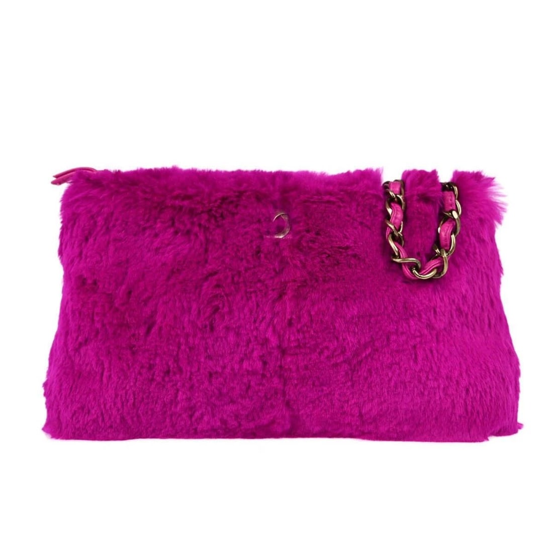 CHANEL PURPLE FUR LAMBSKIN SHOULDER BAG (1 of 2)