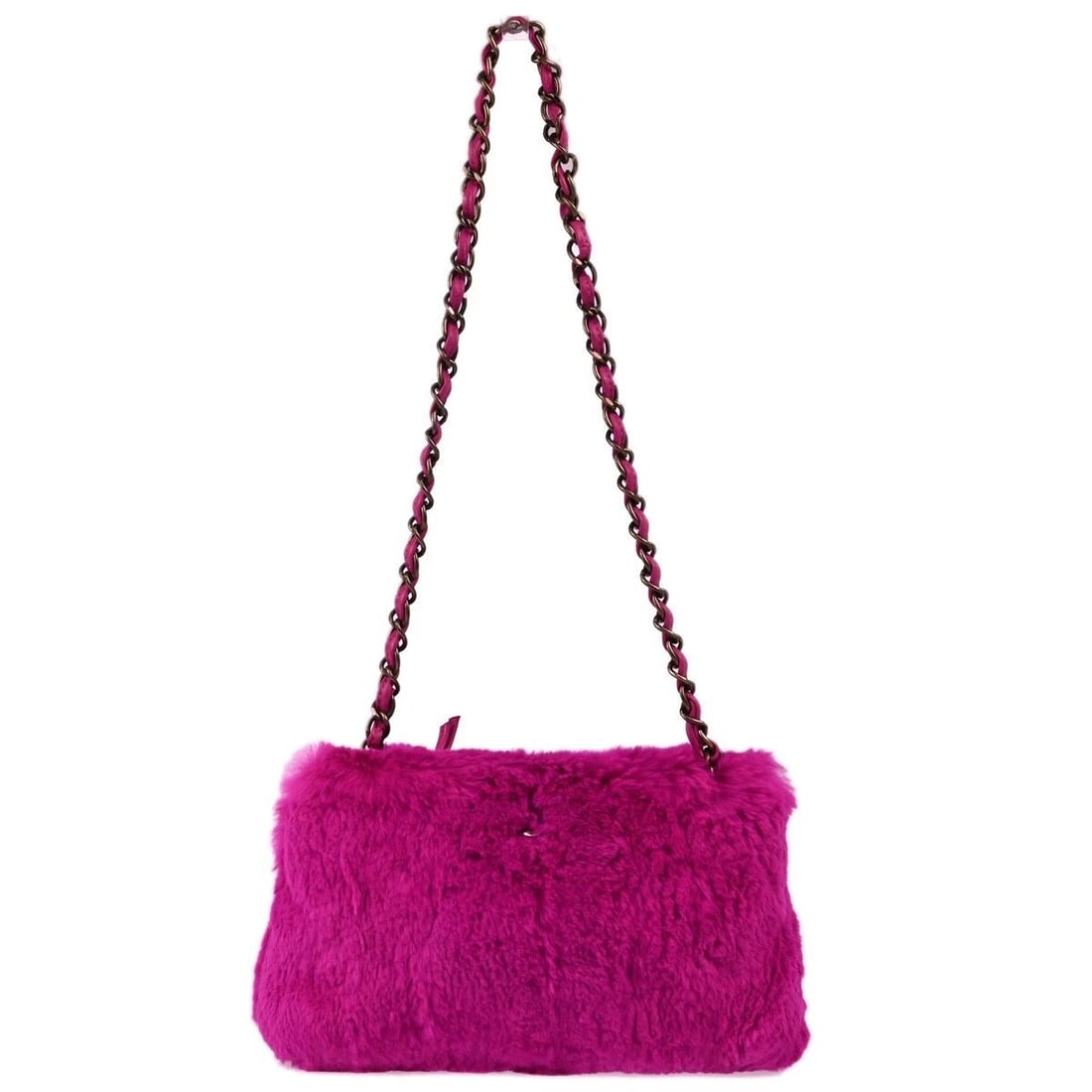 CHANEL PINK FUR CHAIN SHOULDER BAG (1 of 2)
