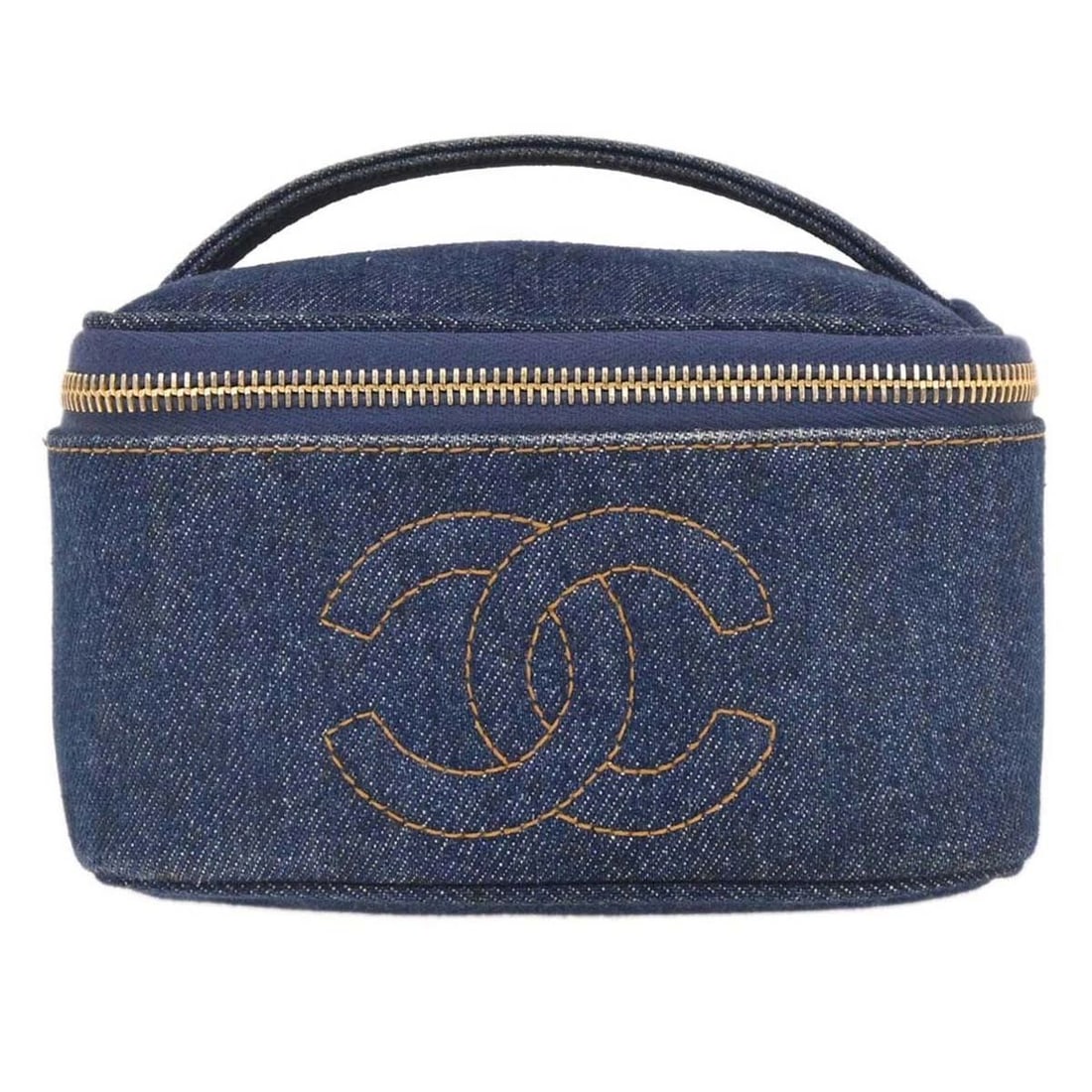 CHANEL BLUE DENIM VANITY HANDBAG (1 of 2)
