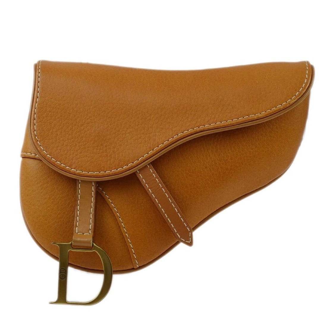 CHRISTIAN DIOR BROWN LEATHER SADDLE MINI POUCH BAG: CHRISTIAN DIOR BROWN LEATHER SADDLE MINI POUCH BAG Christian Dior Saddle Mini Pouch Description OUTSIDE : A : GOOD CONDITION!! Scuff INSIDE : A+: VERY GOOD CONDITION!! S : New or new without a tag. SA