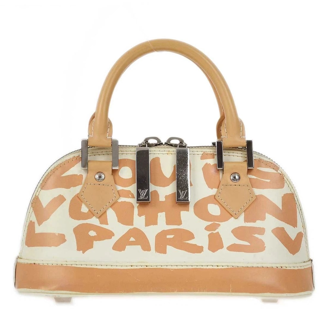 LOUIS VUITTON BEIGE GRAFFITI ALMA PM HANDBAG (1 of 2)