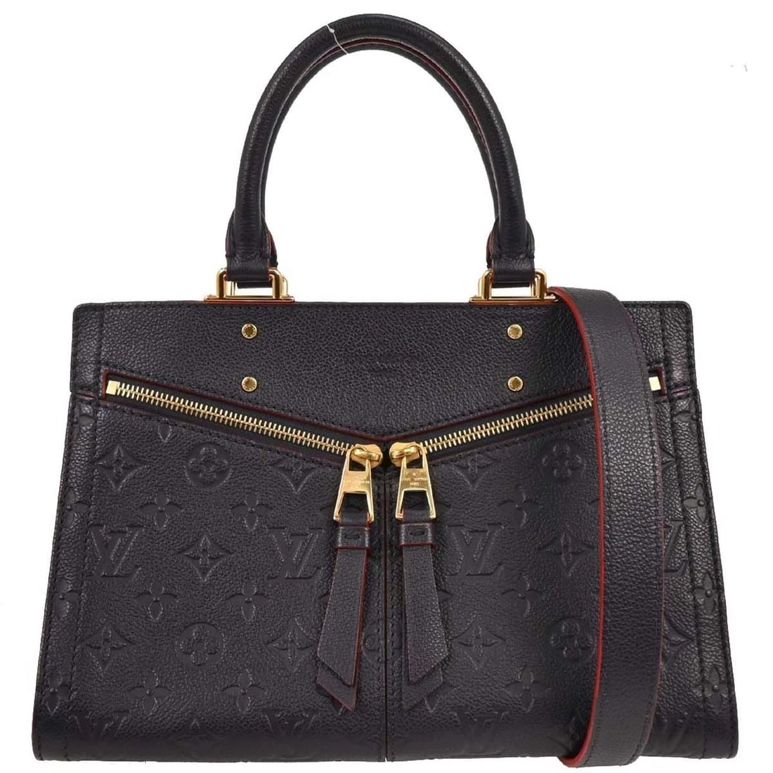 LOUIS VUITTON NAVY MONOGRAM EMPREINTE SULLY PM HANDBAG (1 of 2)