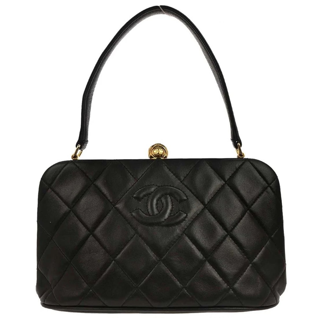 CHANEL BLACK LAMBSKIN HANDBAG (1 of 2)