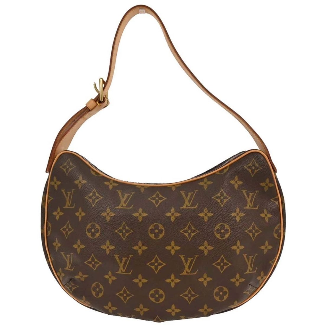 LOUIS VUITTON MONOGRAM CROISSANT MM HANDBAG: LOUIS VUITTON MONOGRAM CROISSANT MM HANDBAG Louis Vuitton Monogram Croissant MM Handbag M51512 Description OUTSIDE: A: GOOD CONDITION!! Suntan and minor stains on the leather parts. INSIDE: A: GOOD CO