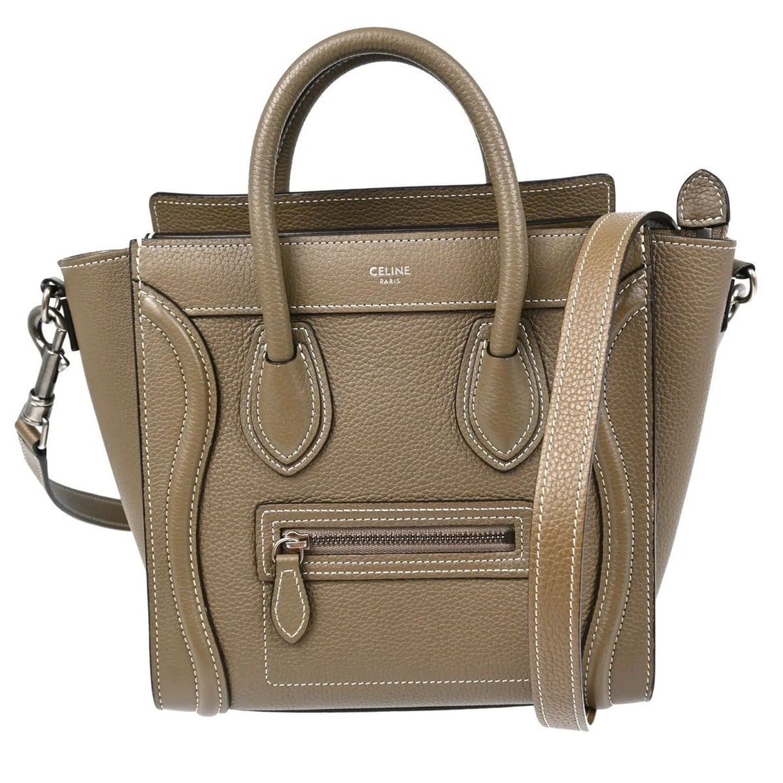 CELINE GRAY LUGGAGE NANO SHOPPER HANDBAG: CELINE GRAY LUGGAGE NANO SHOPPER HANDBAG Celine Handbag Description OUTSIDE : A : GOOD CONDITION!! INSIDE : A : GOOD CONDITION!! S : New or new without a tag. SA : Excellent condition. A : Good condit