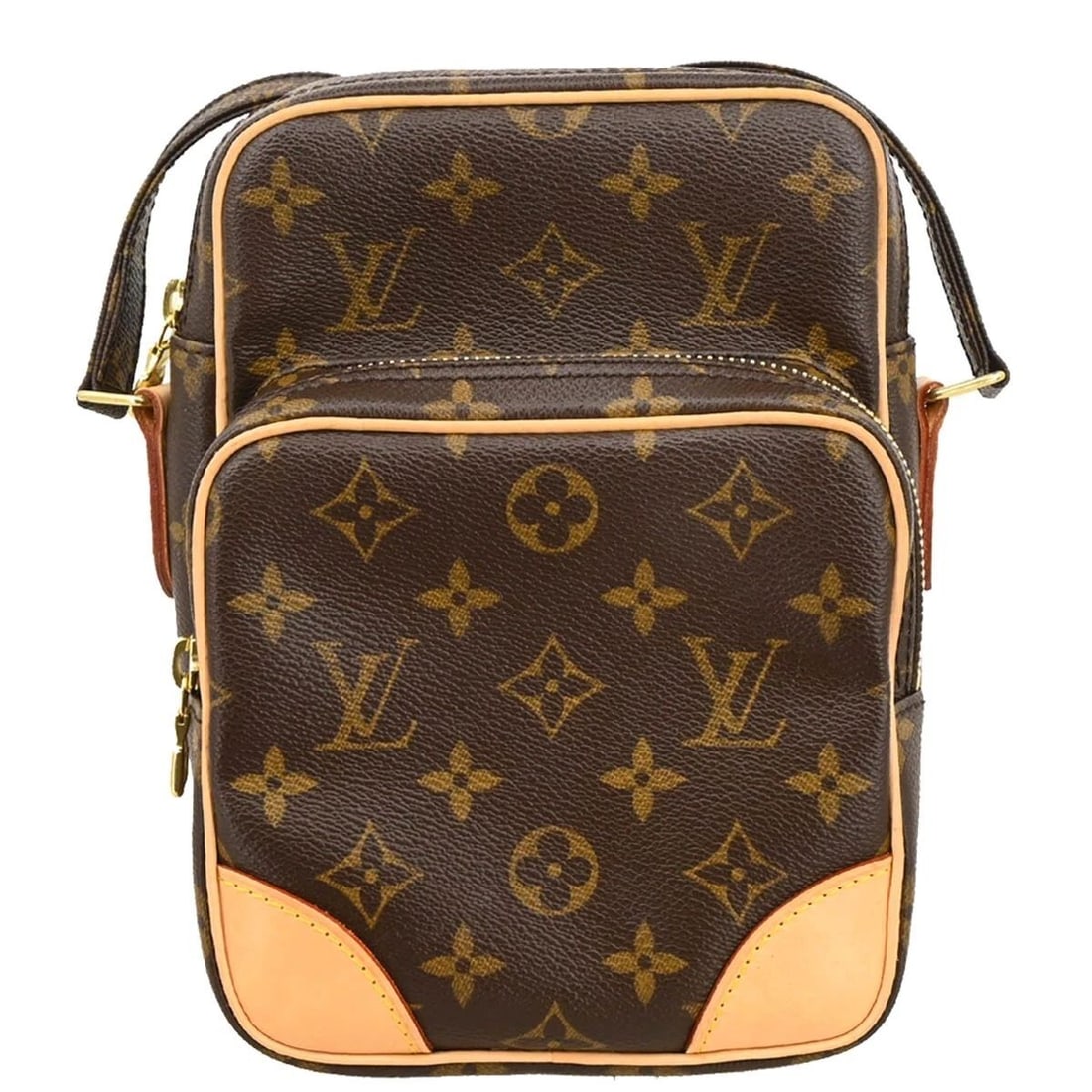 LOUIS VUITTON MONOGRAM AMAZON CROSSBODY BAG: LOUIS VUITTON MONOGRAM AMAZON CROSSBODY BAG Louis Vuitton Monogram Amazon Crossbody Bag M45236 Description OUTSIDE : A: GOOD CONDITION!! Discoloration, stains and scuffs on the leather parts. INSIDE :