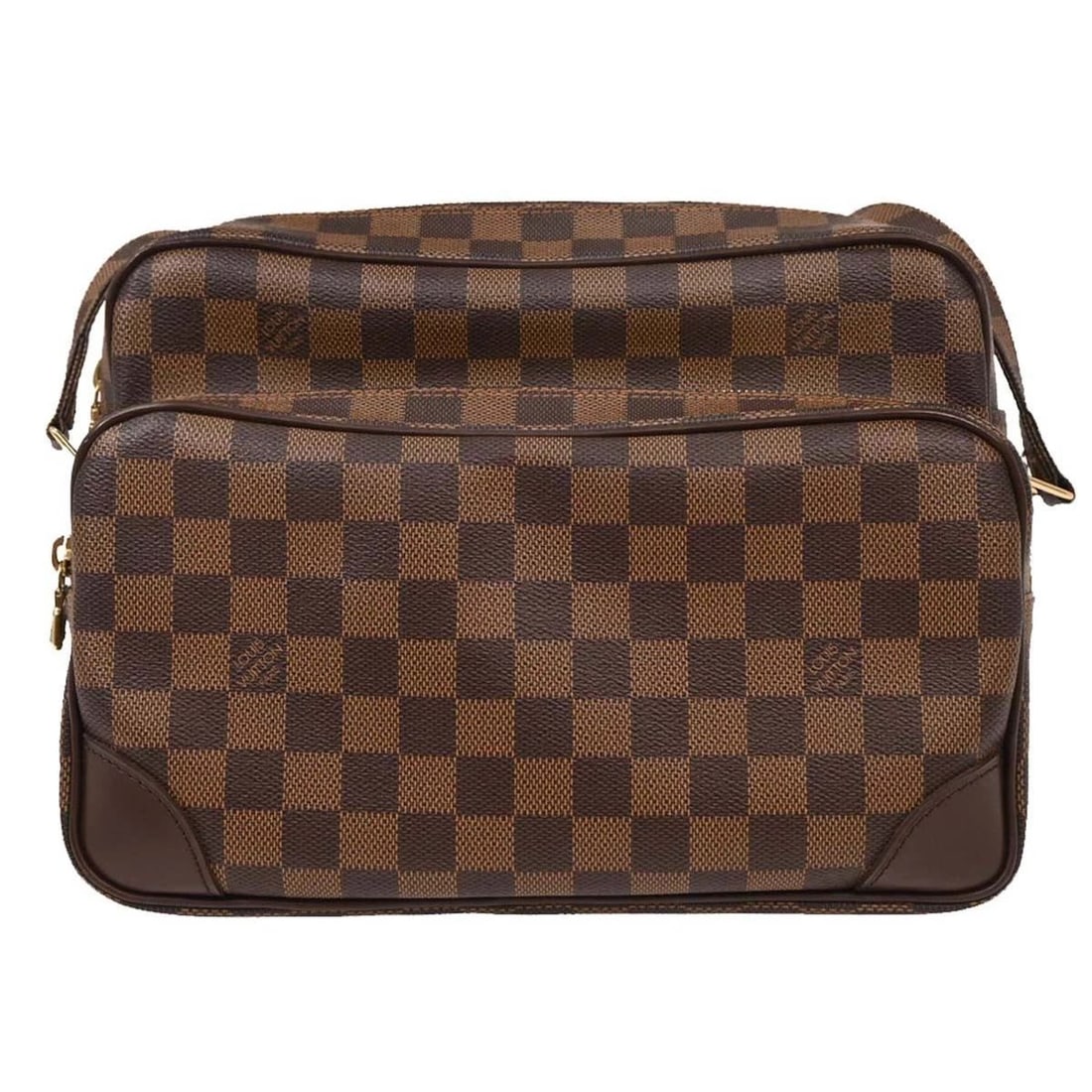 LOUIS VUITTON DAMIER NILE SHOULDER BAG: LOUIS VUITTON DAMIER NILE SHOULDER BAG Louis Vuitton Damier Nile Shoulder Bag N48062 Description OUTSIDE : A: GOOD CONDITION!! There are scuffs on the edges. INSIDE : A: GOOD CONDITION!! Stains. S : N