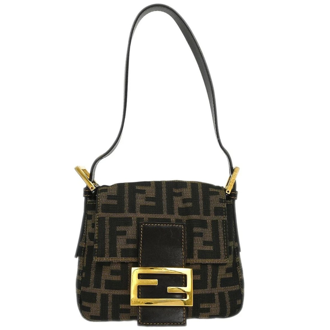 FENDI BROWN CANVAS ZUCCA HANDBAG (1 of 2)