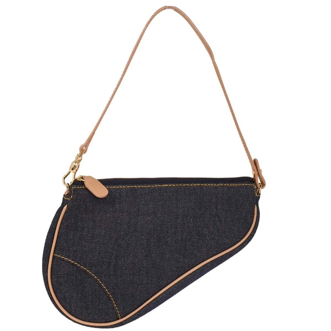 CHRISTIAN DIOR NAVY DENIM SADDLE HANDBAG (1 of 2)