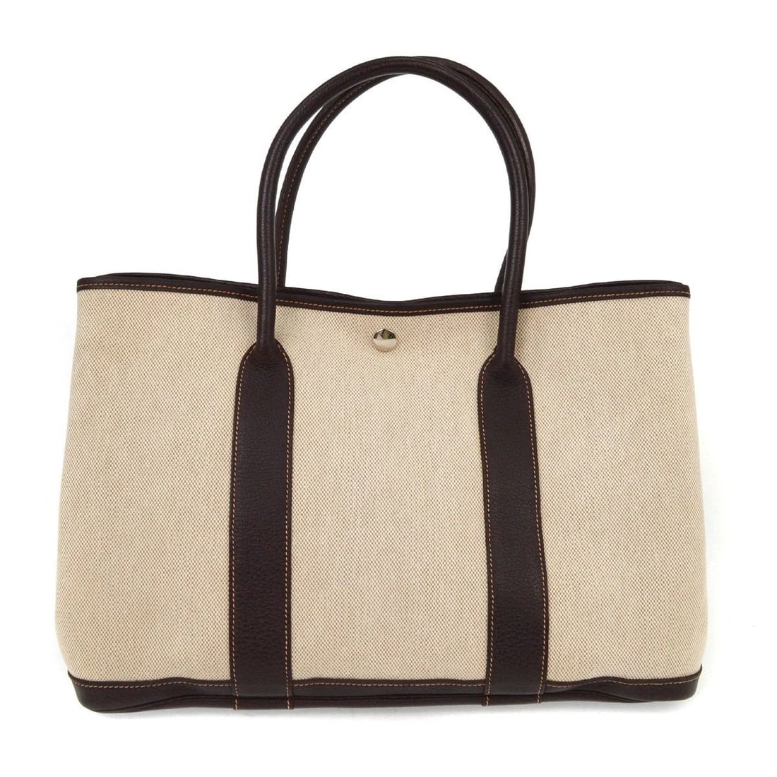 HERMES NATURAL TOILE H BUFFALO GARDEN PARTY 36 PM TOTE BAG (1 of 2)