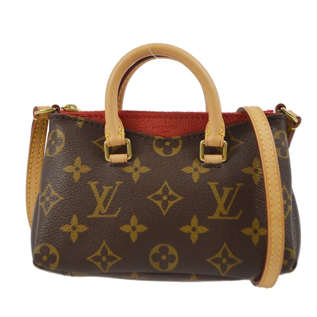 LOUIS VUITTON MONOGRAM NANO PALLAS CROSSBODY BAG: LOUIS VUITTON MONOGRAM NANO PALLAS CROSSBODY BAG Louis Vuitton Monogram Nano Pallas Crossbody Bag M61254 Description OUTSIDE : A+: VERY GOOD CONDITION!! Stain on the leather parts. INSIDE : SA : GREAT
