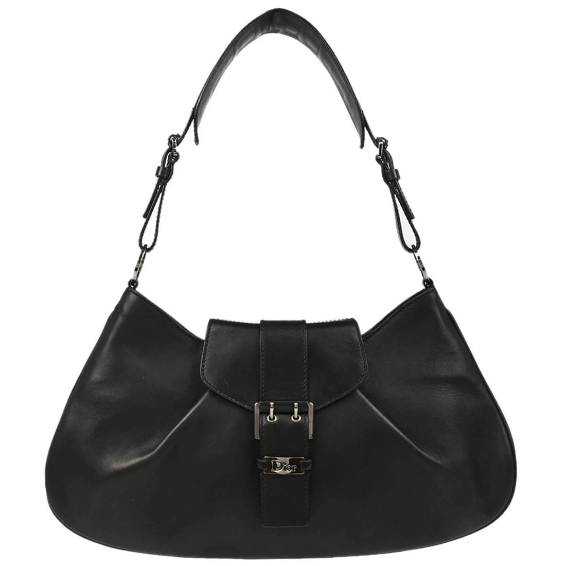 CHRISTIAN DIOR BLACK LEATHER HANDBAG (1 of 2)