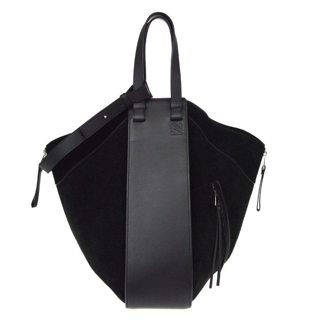 LOEWE BLACK SUEDE HAMMOCK 2WAY TOTE BAG (1 of 2)