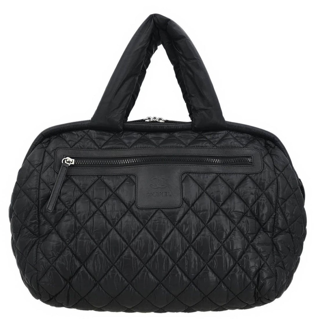 CHANEL BLACK NYLON COCO COCOON BOWLING BAG (1 of 2)