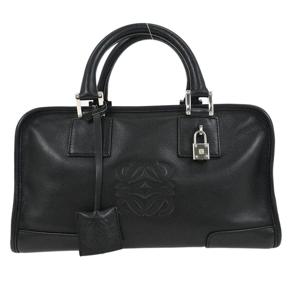 LOEWE BLACK LEATHER AMAZONA 28 HANDBAG (1 of 2)