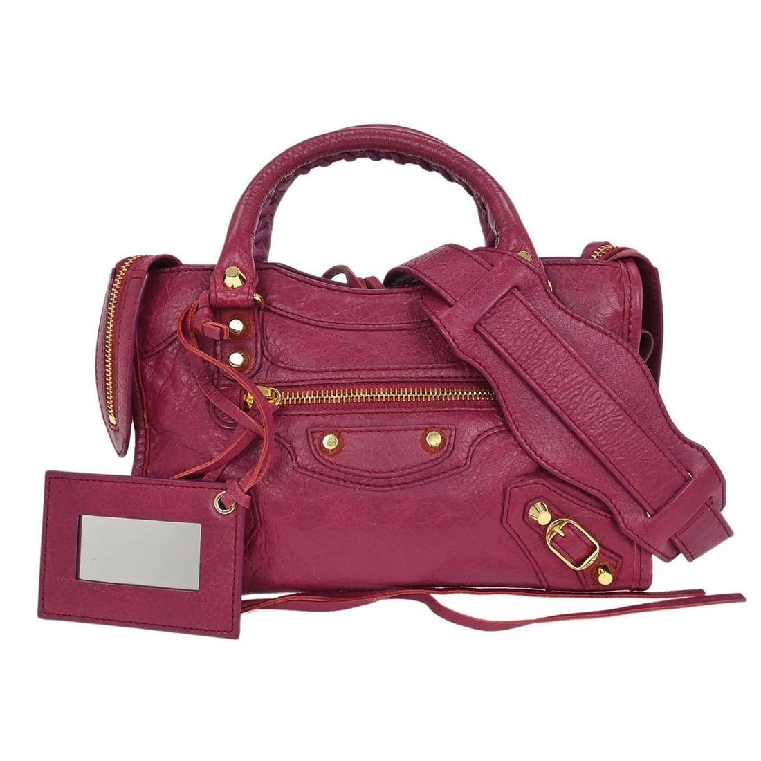 BALENCIAGA PINK CLASSIC MINI CITY 2WAY HANDBAG (1 of 2)