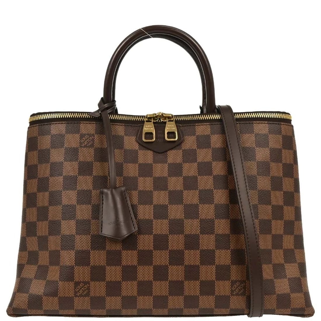LOUIS VUITTON DAMIER BROMPTON TOTE HANDBAG: LOUIS VUITTON DAMIER BROMPTON TOTE HANDBAG Louis Vuitton Damier Brompton Tote Handbag N41582 Description OUTSIDE : A+: VERY GOOD CONDITION!! Minor scuffs on the leather parts. INSIDE : A: GOOD CONDITI