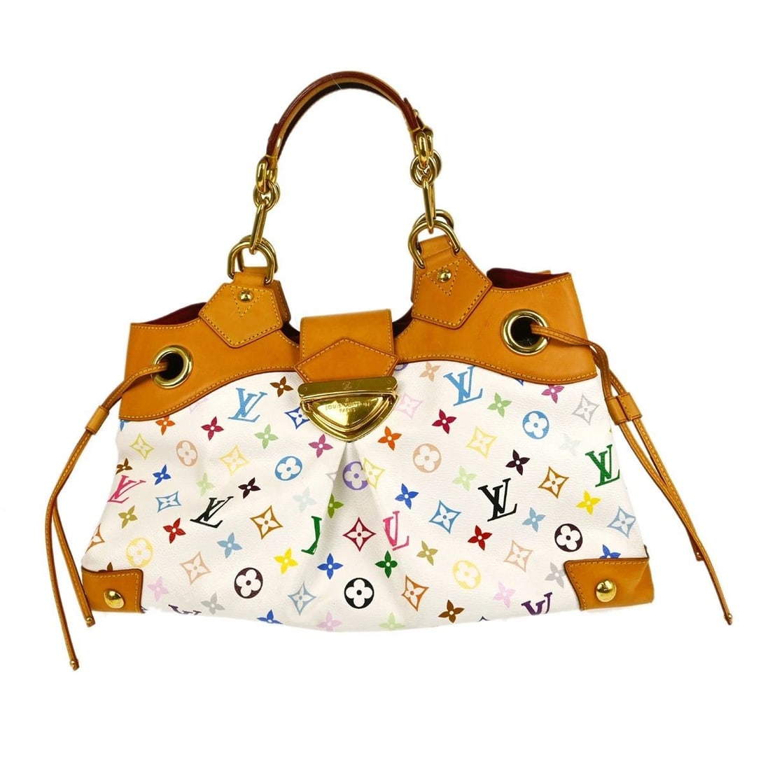 LOUIS VUITTON WHITE MONOGRAM MULTICOLOR URSULA HANDBAG (1 of 2)