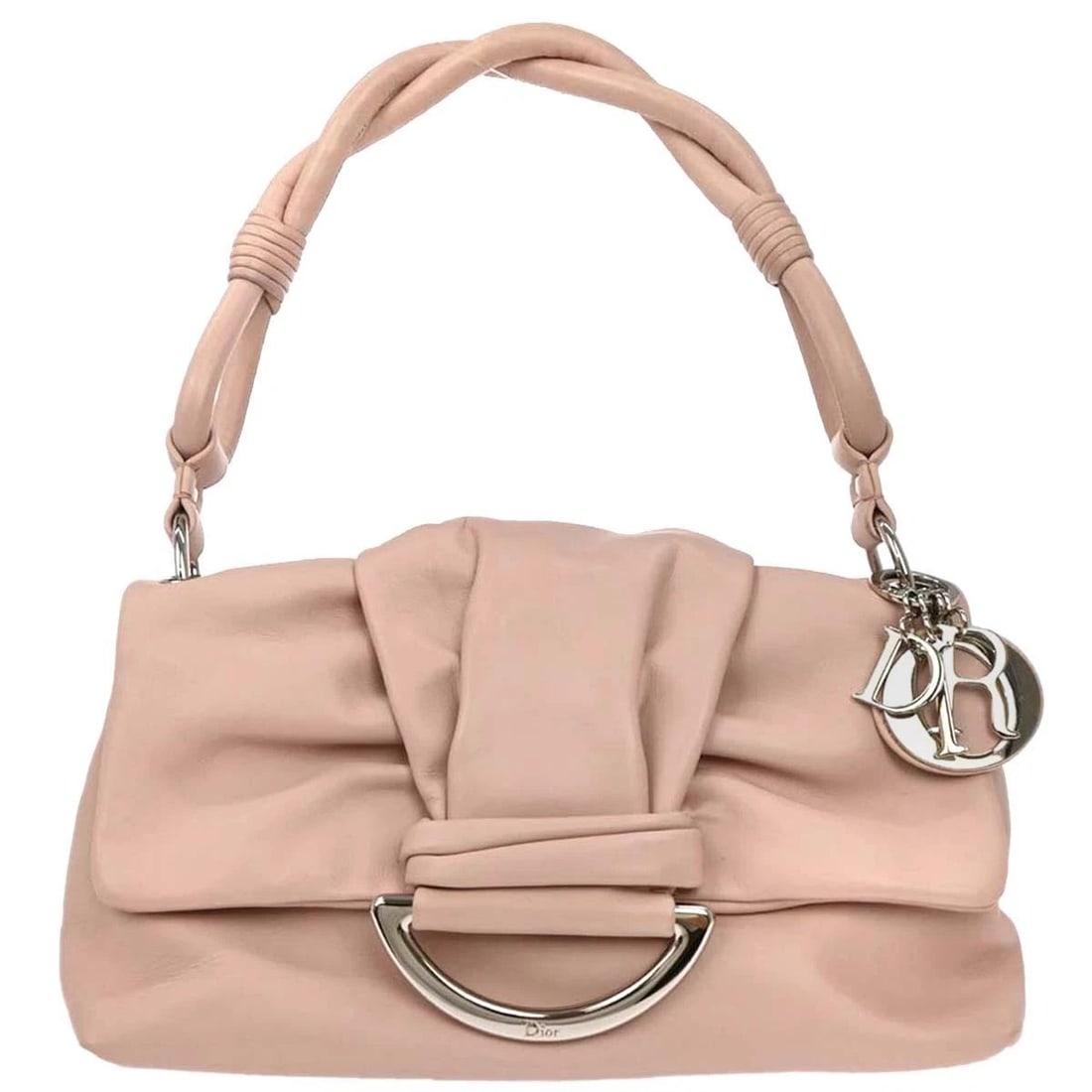 CHRISTIAN DIOR LIGHT PINK LEATHER DEMI LUNE HANDBAG (1 of 2)