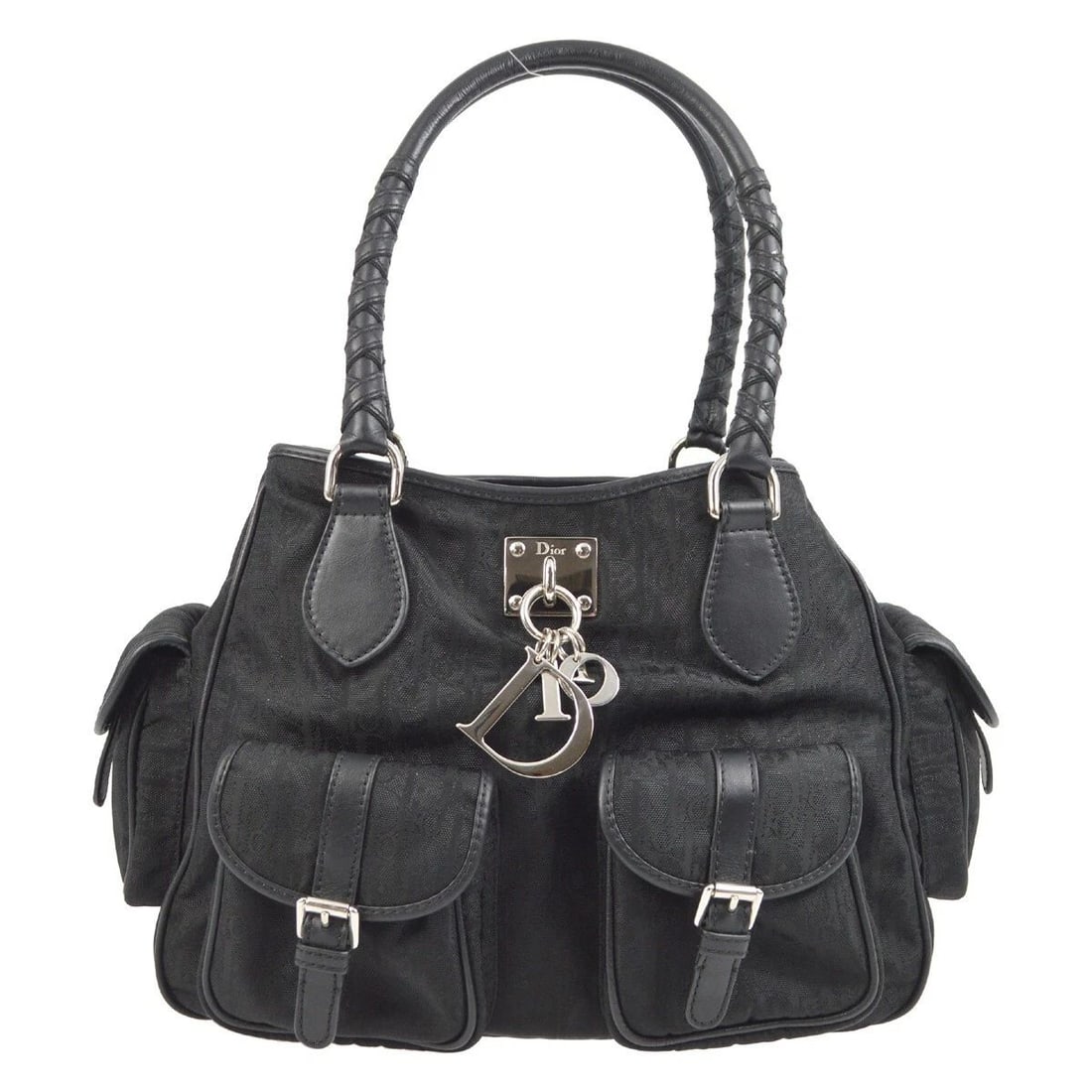 CHRISTIAN DIOR BLACK LOVELY TROTTER TOTE HANDBAG (1 of 2)