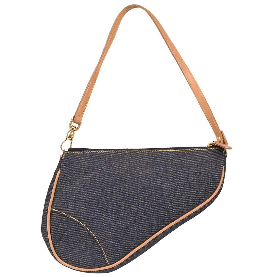 CHRISTIAN DIOR NAVY DENIM SADDLE HANDBAG (1 of 2)