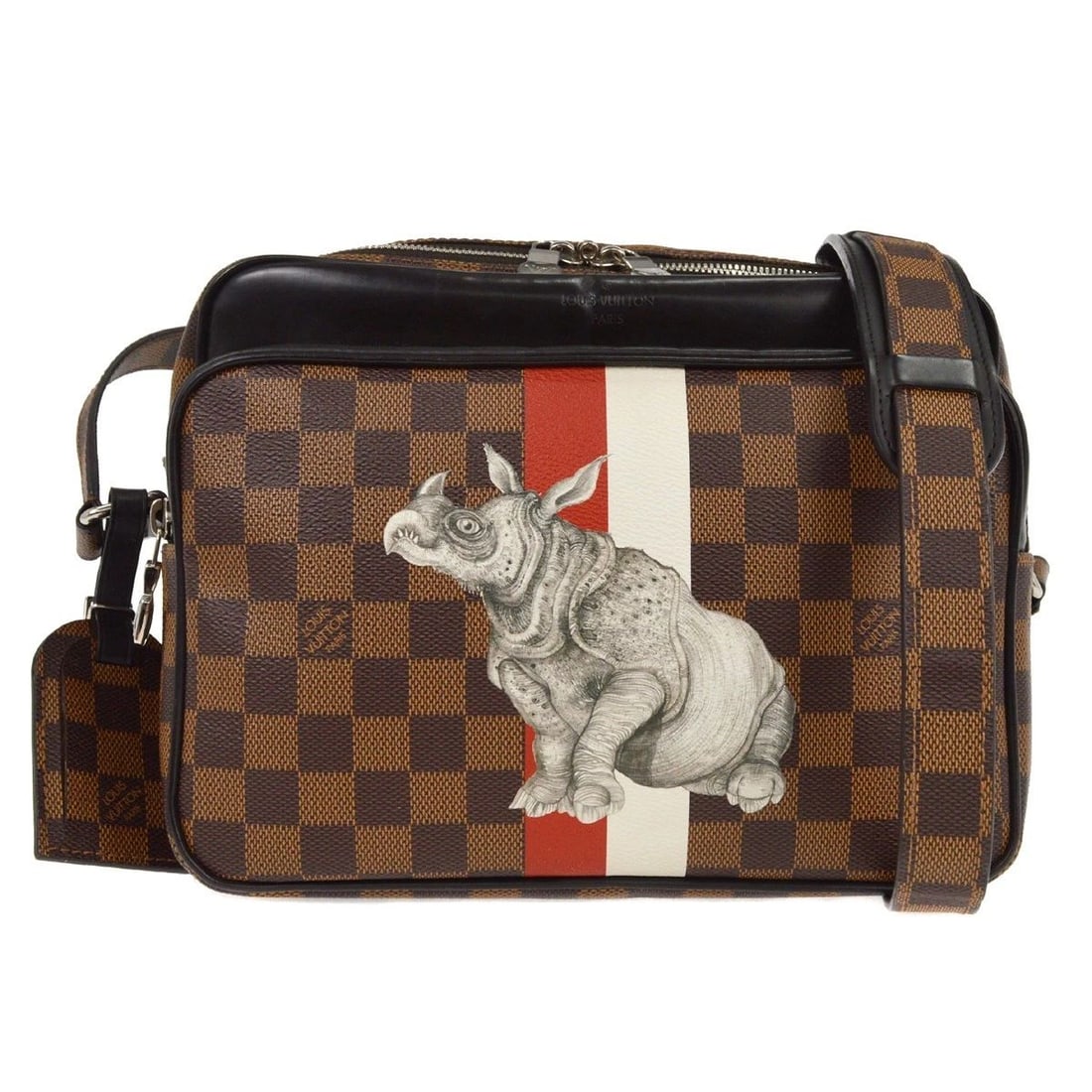 LOUIS VUITTON DAMIER NILE PM CHAPMAN BROTHERS SHOULDER BAG: LOUIS VUITTON DAMIER NILE PM CHAPMAN BROTHERS SHOULDER BAG Louis Vuitton Damier Nile PM Chapman Brothers Shoulder Bag N42704 Description OUTSIDE : A: GOOD CONDITION!! There are scuffs on the bottom ed