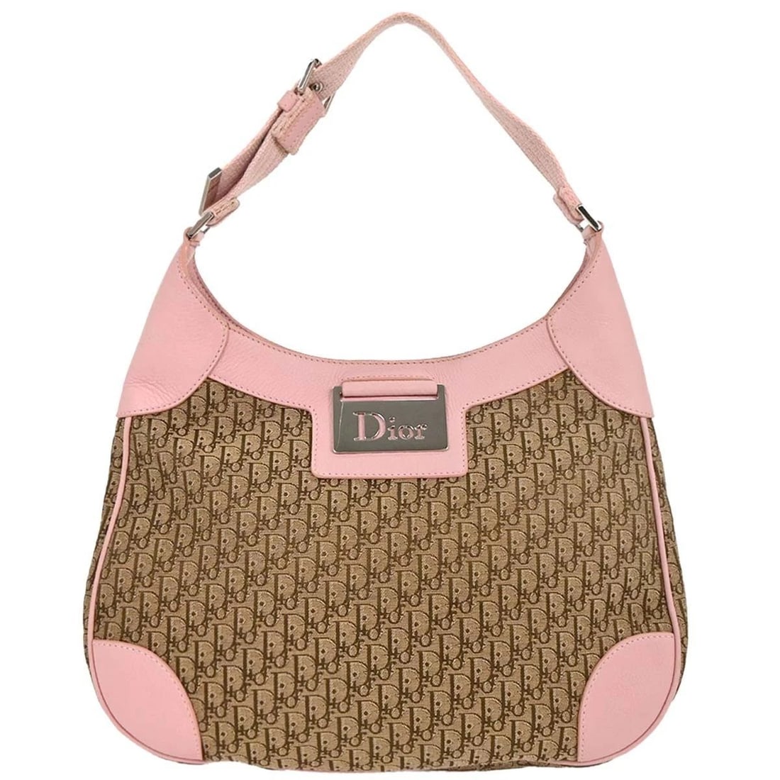 CHRISTIAN DIOR PINK BEIGE STREET CHIC TROTTER HOBO BAG: CHRISTIAN DIOR PINK BEIGE STREET CHIC TROTTER HOBO BAG Christian Dior Street Chic Trotter Hobo Bag Description OUTSIDE: A: GOOD CONDITION!! There are scuffs on the bottom edges. INSIDE: A: GOOD CONDIT