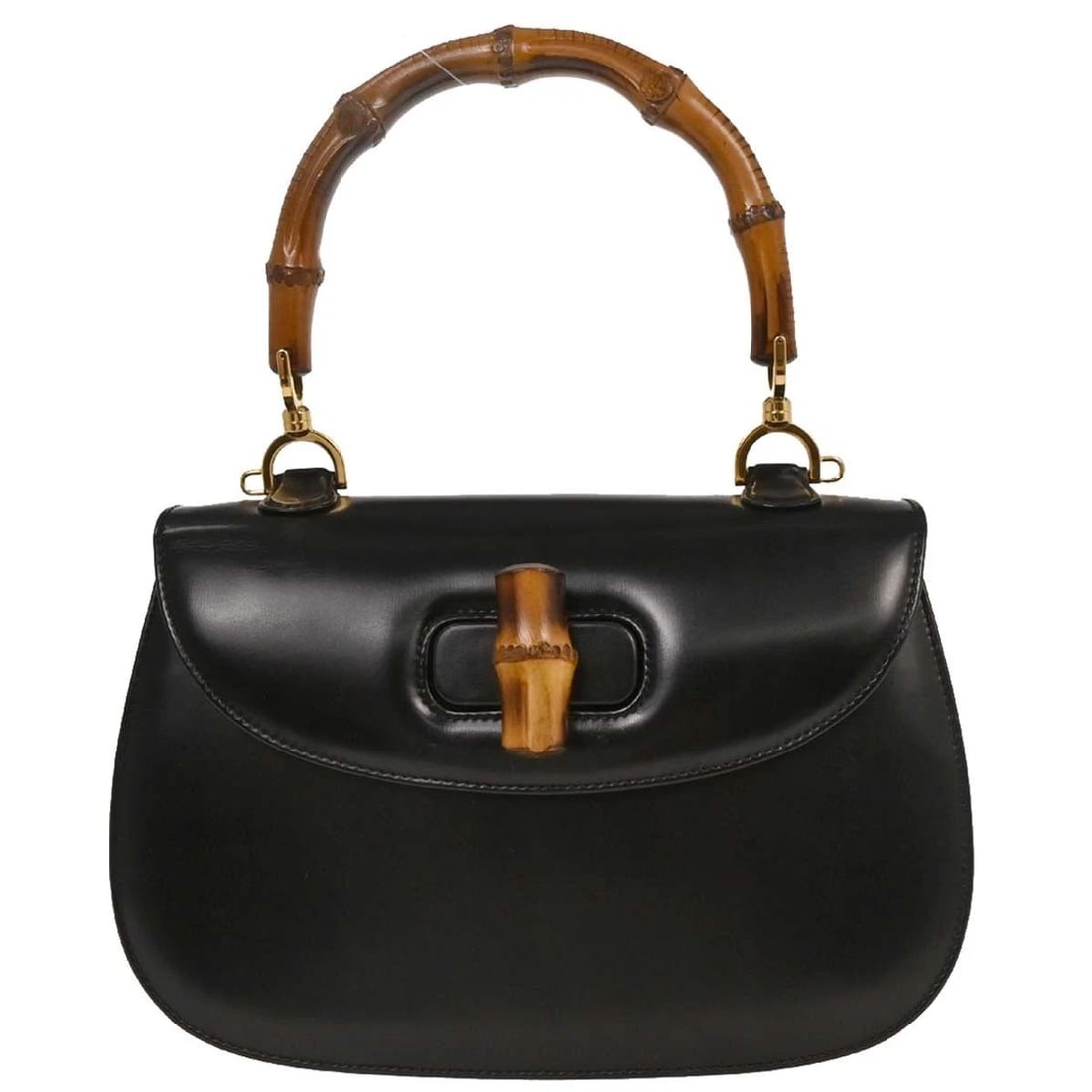 GUCCI BLACK BAMBOO HANDBAG (1 of 2)
