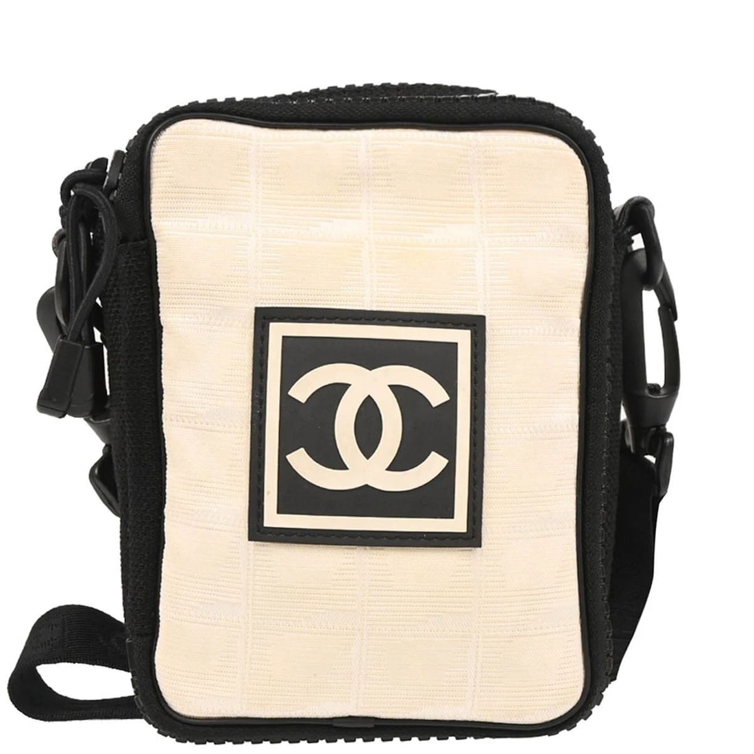 CHANEL BEIGE NYLON TRAVEL SPORT LINE SHOULDER BAG: CHANEL BEIGE NYLON TRAVEL SPORT LINE SHOULDER BAG Chanel Shoulder Bag Description OUTSIDE: A: GOOD CONDITION!! Dirt. INSIDE: A: GOOD CONDITION!! Dirt. S : New or new without a tag. SA : Excellent cond