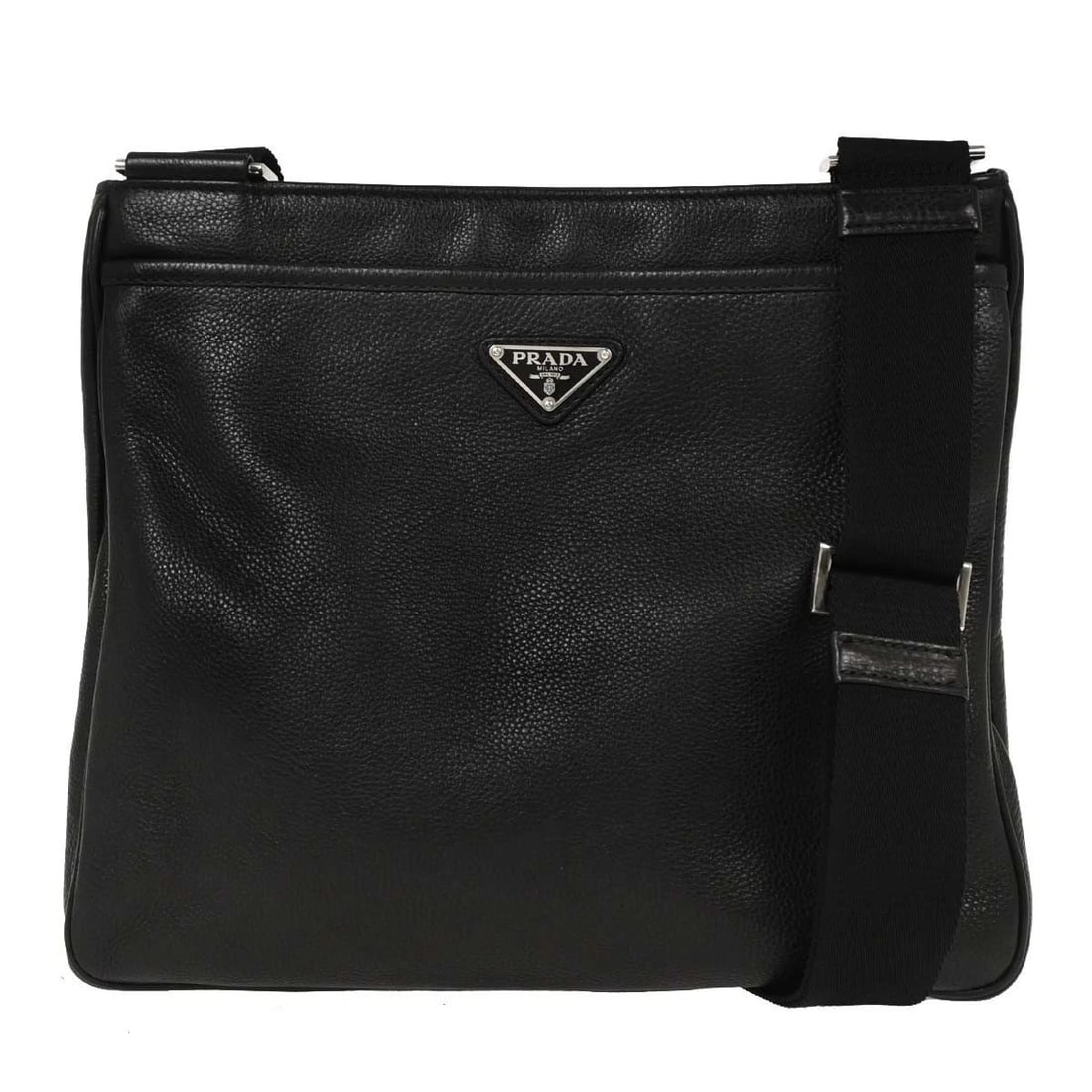 PRADA BLACK LEATHER SHOULDER BAG (1 of 2)