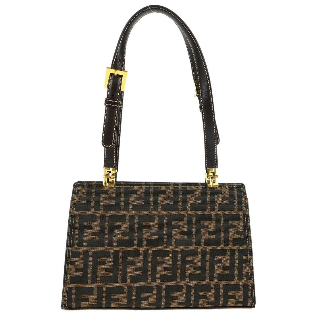 FENDI BROWN ZUCCA HANDBAG (1 of 2)
