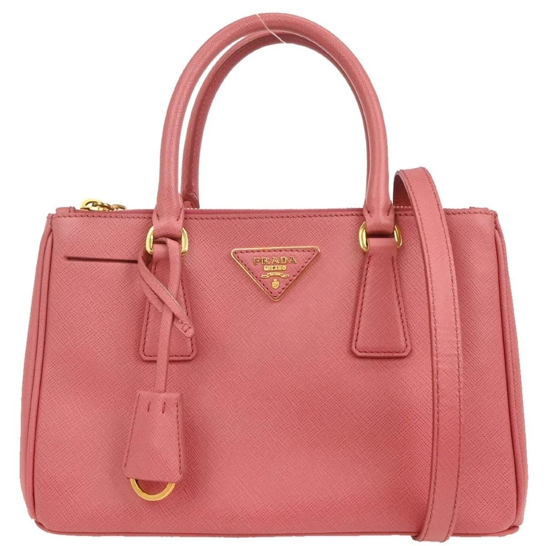 PRADA PINK LEATHER GALLERIA 2WAY TOTE HANDBAG (1 of 2)