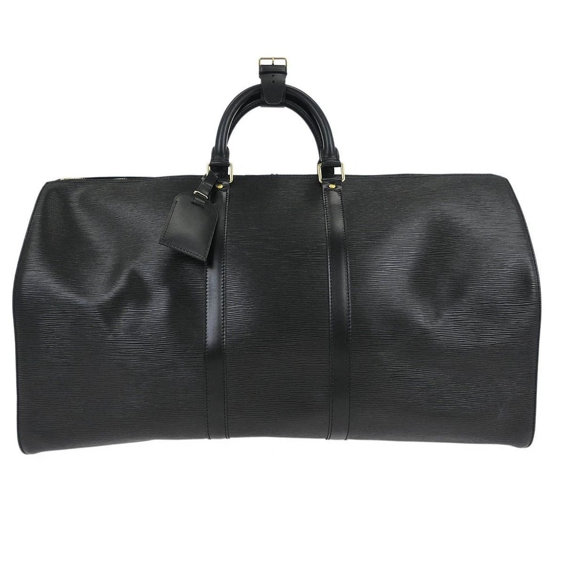LOUIS VUITTON BLACK EPI KEEPALL 55 TRAVEL HANDBAG (1 of 2)