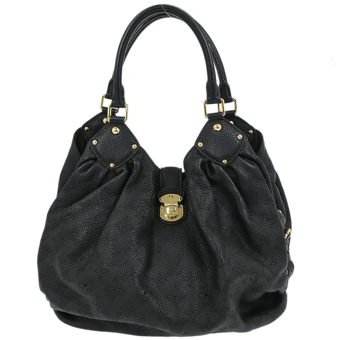 LOUIS VUITTON BLACK MAHINA L HOBO HANDBAG (1 of 2)