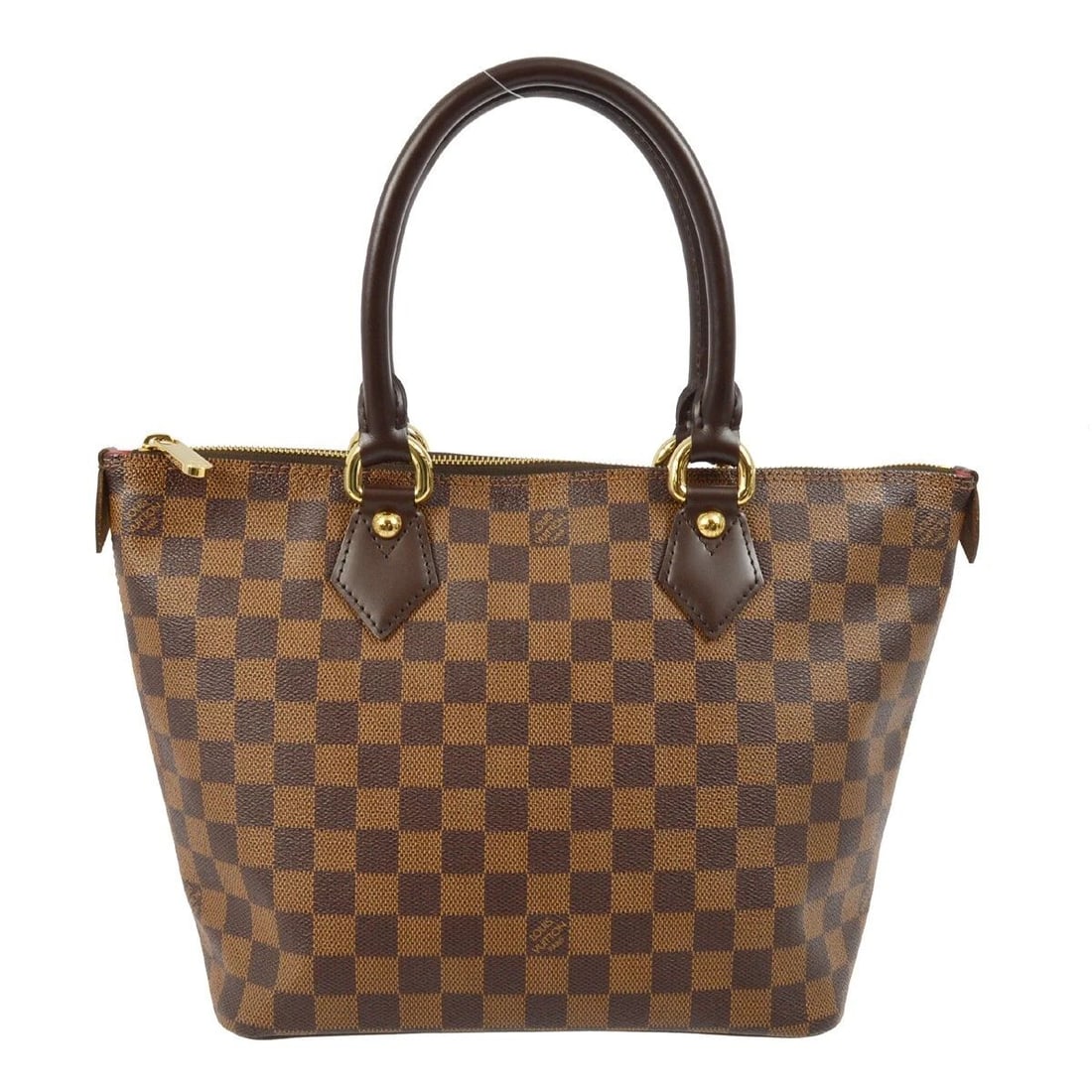 LOUIS VUITTON DAMIER SALEYA PM TOTE HANDBAG: LOUIS VUITTON DAMIER SALEYA PM TOTE HANDBAG Louis Vuitton Damier Saleya PM Tote Handbag N51183 Description OUTSIDE: A: GOOD CONDITION!! There are scuffs on the bottom edges. INSIDE: A: GOOD CONDITION!