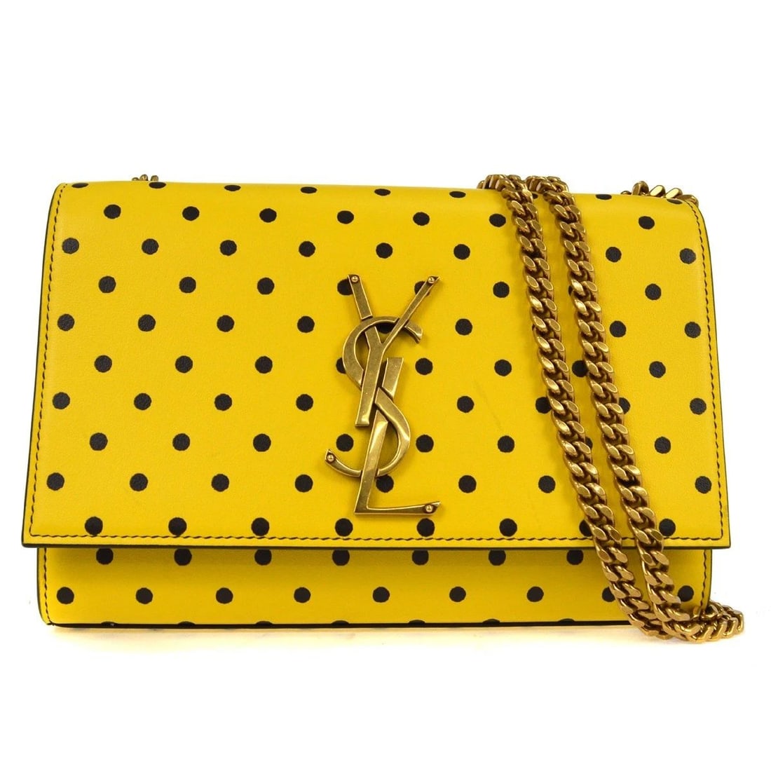 SAINT LAURENT YELLOW DOTS KATE SHOULDER BAG (1 of 2)