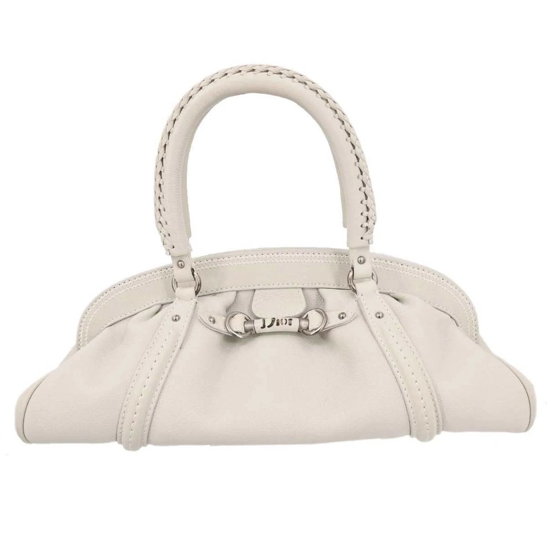 CHRISTIAN DIOR OFF-WHITE LEATHER HANDBAG (1 of 2)