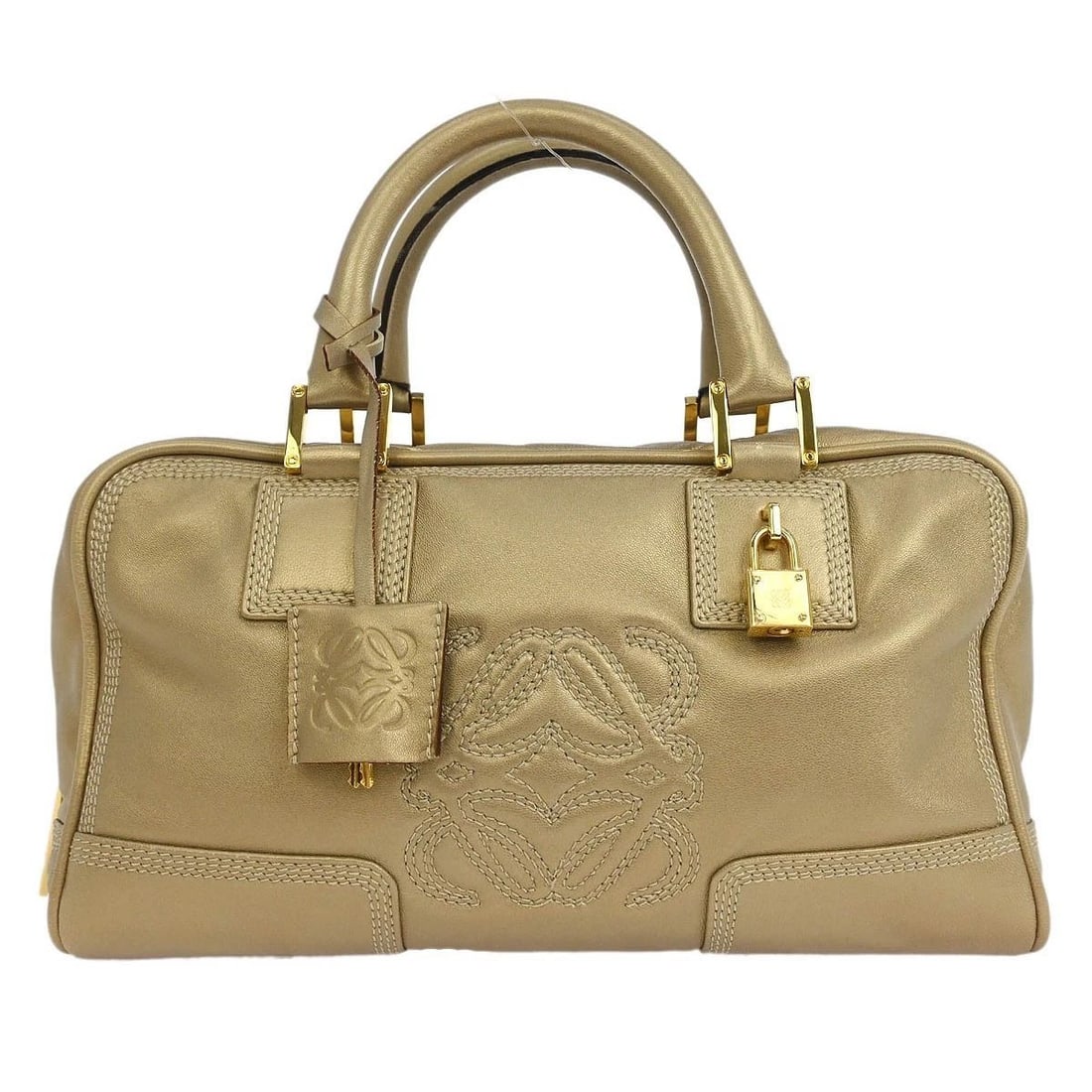 LOEWE GOLD LAMBSKIN AMAZONA 28 HANDBAG (1 of 2)