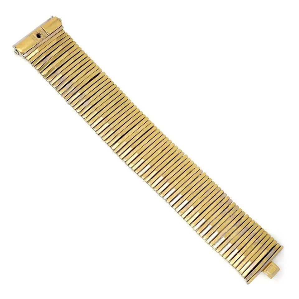 CHIMENTO 18K TWO TONE GOLD REVERSIBLE 31MM WIDE FLEX BRACELET 94GR: CHIMENTO 18K TWO TONE GOLD REVERSIBLE 31MM WIDE FLEX BRACELET 94GR ! Chimento 18k Two Tone Gold Reversible 31mm Wide Flex Bracelet 94gr ! Description This is a fashionable and chic bracelet by Chiment
