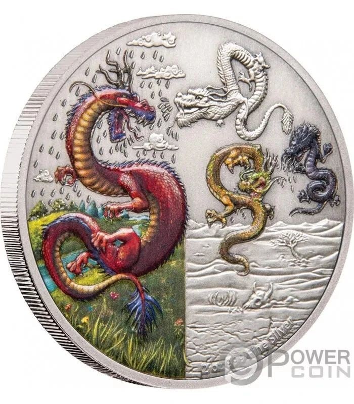 2019 2OZ MYTHICAL DRAGONS OF THE WORLD .999 SILVER COLOURIZED COIN THE 4 DRAGONS: 2019 2OZ MYTHICAL DRAGONS OF THE WORLD .999 SILVER COLOURIZED COIN THE 4 DRAGONS 2019 2OZ MYTHICAL DRAGONS OF THE WORLD .999 SILVER COLOURIZED COIN THE 4 DRAGONS Description 2019 2oz Mythical Dragons 