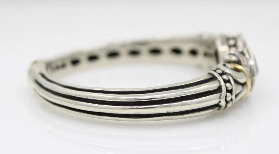 SAMUEL BENHAM BJC STERLING SILVER & 18K GOLD AMETHYST CUFF BRACELET 37.9 GR (1 of 1)