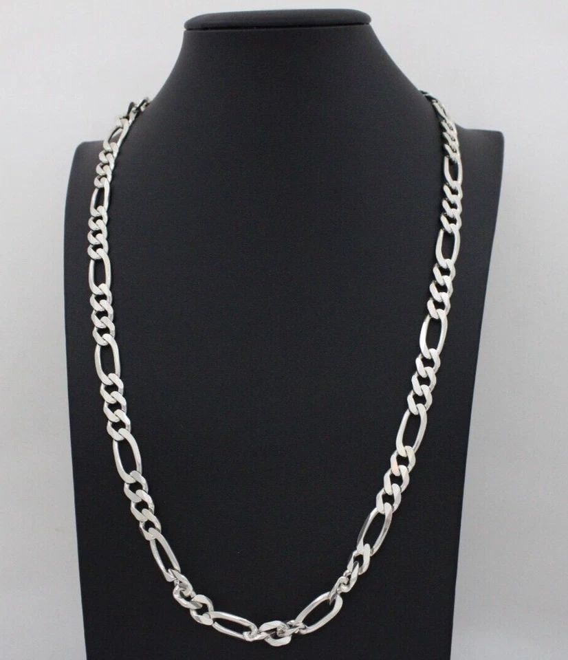 STERLING SILVER ITALY 8.5MM FIGARO LINK CHAIN 24" NECKLACE 57.4G: STERLING SILVER ITALY 8.5MM FIGARO LINK CHAIN 24" NECKLACE 57.4G STERLING SILVER ITALY 8.5MM FIGARO LINK CHAIN 24" NECKLACE 57.4G Description Sterling Silver ITALY 8.5mm Figaro Link Chain 24" Necklace