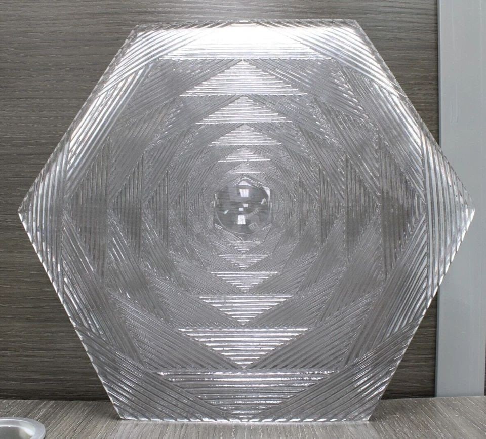 TIFFANY & CO BY JOSEF REIDEL HEXAGONAL CRYSTAL PLATTER 13" (1 of 1)