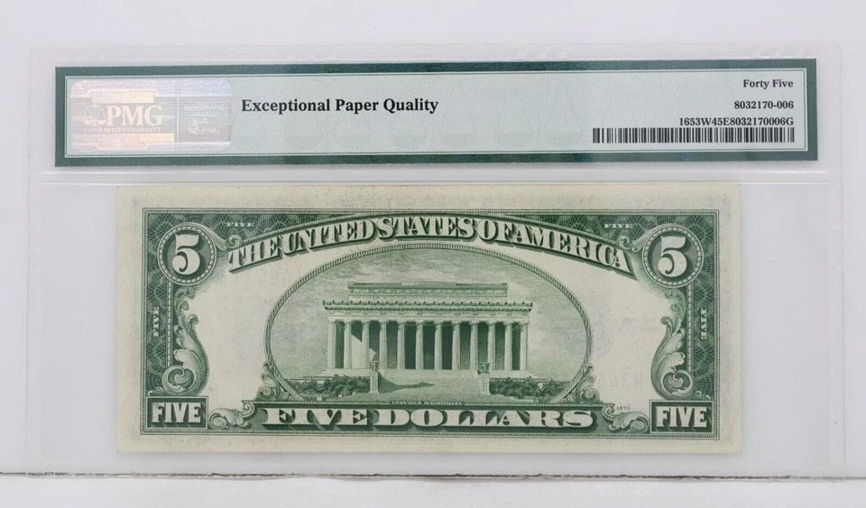 $5 1934C SILVER CERTIFICATE 45 CHOICE EXTREMELY FINE S/N M34449434A PP B BP 1670: $5 1934C SILVER CERTIFICATE 45 CHOICE EXTREMELY FINE S/N M34449434A PP B BP 1670 $5 1934C SILVER CERTIFICATE 45 CHOICE EXTREMELY FINE S/N M34449434A PP B BP 1670 Description $5 1934B Silver Certificat