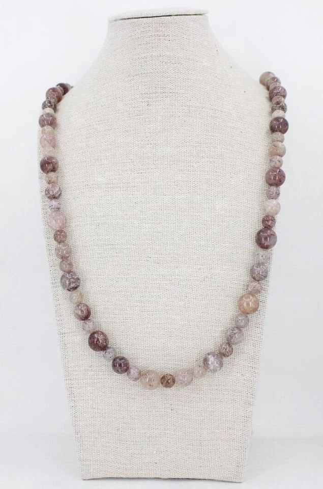 JAY KING DTR STERLING SILVER STRAWBERRY ROSE QUARTZ BEADED 36" NECKLACE: JAY KING DTR STERLING SILVER STRAWBERRY ROSE QUARTZ BEADED 36" NECKLACE JAY KING DTR STERLING SILVER STRAWBERRY ROSE QUARTZ BEADED 36" NECKLACE Description Jay King DTR Sterling Silver Strawberry Rose