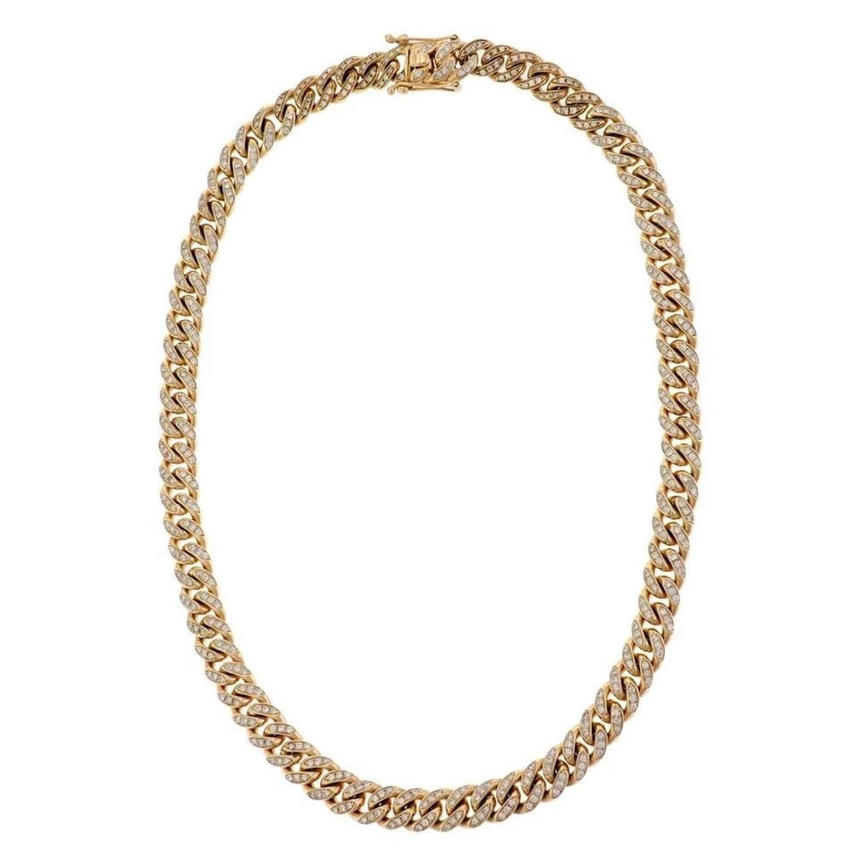 MEN'S 12CT NECKLACE DIAMOND 10K YELLOW GOLD 11MM WIDE CURB LINK 159GR!: MEN'S 12CT NECKLACE DIAMOND 10K YELLOW GOLD 11MM WIDE CURB LINK 159GR! Men's 12ct Diamond 10k Yellow Gold 11mm Wide Curb Link Necklace 159gr! Description This is an eye catching men's curb necklace, i