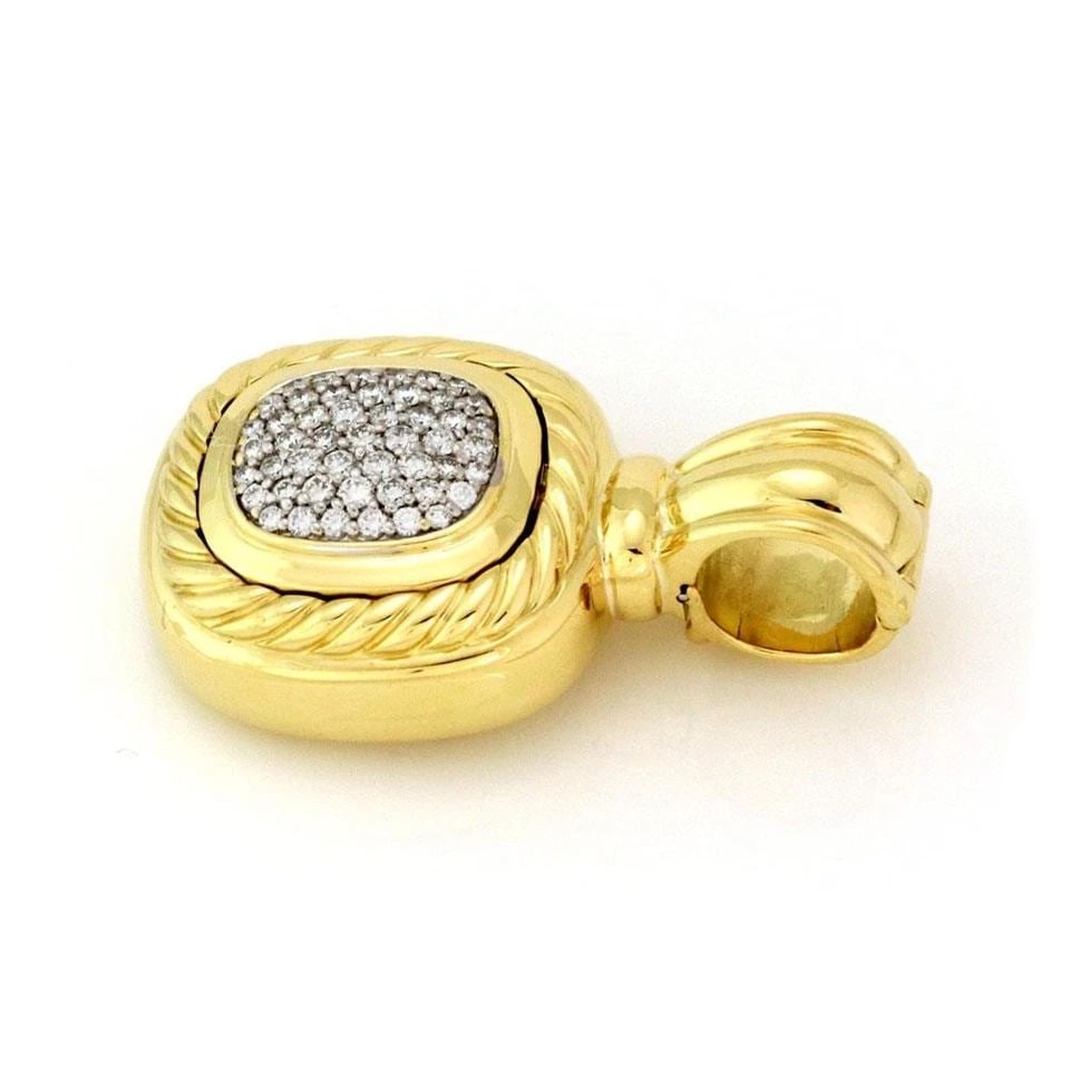 DAVID YURMAN ALBION PENDANT PAVE DIAMOND 18K YELLOW GOLD MEDIUM SIZE: DAVID YURMAN ALBION PENDANT PAVE DIAMOND 18K YELLOW GOLD MEDIUM SIZE David Yurman Albion Pave Diamond 18k Yellow Gold Pendant Description From his ALBION collection this is a gorgeous authentic pendan