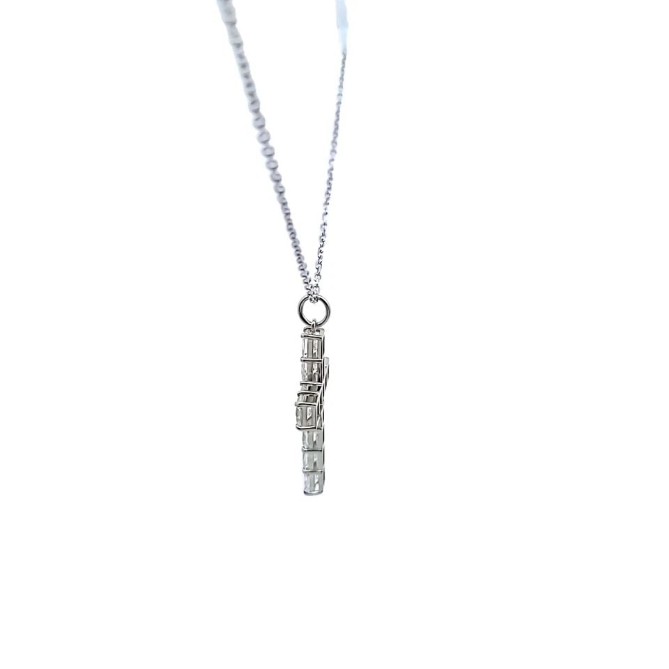 3.41 CARAT PRINCESS CUT DIAMOND PLATINUM 14K GOLD PENDANT NECKLACE: 3.41 CARAT PRINCESS CUT DIAMOND PLATINUM 14K GOLD PENDANT NECKLACE Title: 3.41 Carat Princess Cut G-J-H SI1-VS2-VS1 Diamond Platinum 14 Karat Gold Pendant Necklace Style: Pendant Metal: Platinum 14 Ka