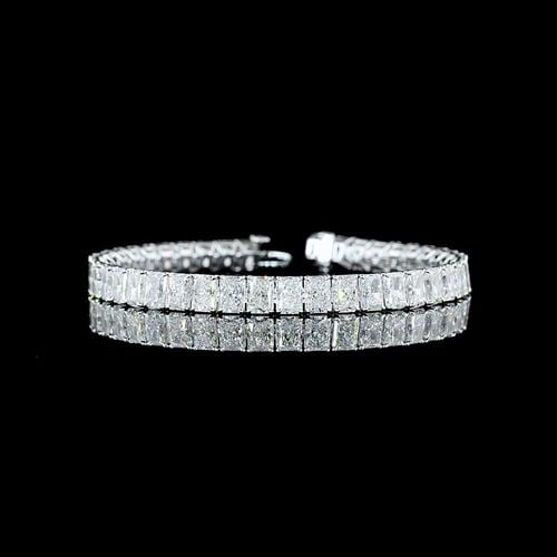 LAB-GROWN 22.13 CARAT RADIANT E-F-VS DIAMOND 14K WHITE GOLD TENNIS BRACELET: LAB-GROWN 22.13 CARAT RADIANT E-F-VS DIAMOND 14K WHITE GOLD TENNIS BRACELET Title: High-quality Brand-New Echo Friendly Elegant Lab-Grown 22.13 Carat Radiant E-F-VS Diamond 14K White Gold Tennis Brace