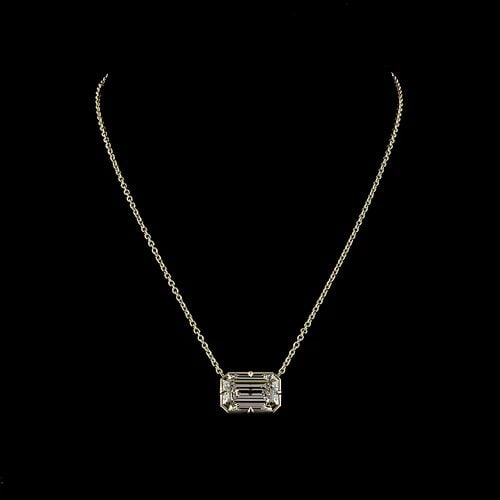 LAB-GROWN 11.11 CARAT EMERALD E-F-VVS2 DIAMOND 14K YELLOW GOLD SOLITAIRE PENDANT: LAB-GROWN 11.11 CARAT EMERALD E-F-VVS2 DIAMOND 14K YELLOW GOLD SOLITAIRE PENDANT Title: High-quality Brand-New Echo Friendly Elegant Lab-Grown 11.11 Carat Emerald E-F-VVS2 Diamond 14K Yellow Gold Soli